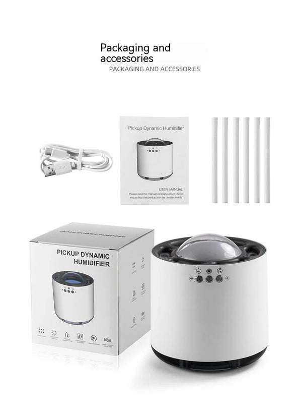 Desktop heavy‑fog humidifier creates mystical mist while enhancing home or office decor.